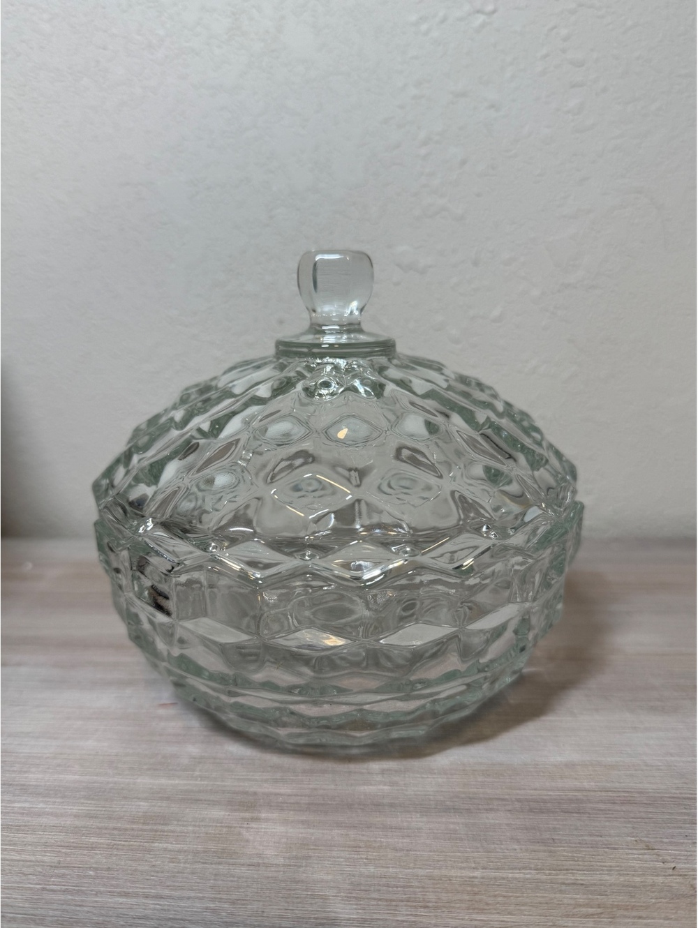 American Whitehall 2pc Clear Glass Candy Box with Cover
